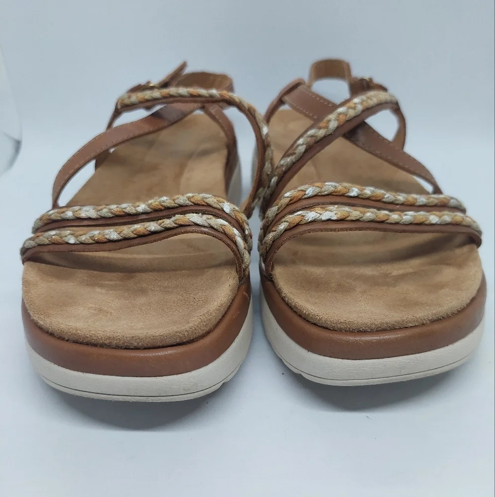 Easy Spirit Ivani Braided Slingback Sandals Brown Casual Women's Size 7M